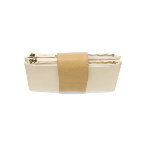 Camryn Color Block Wallet Crossbody White/Tan