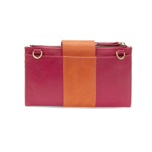 Camryn Color Block Wallet Crossbody Fuchsia/Orange