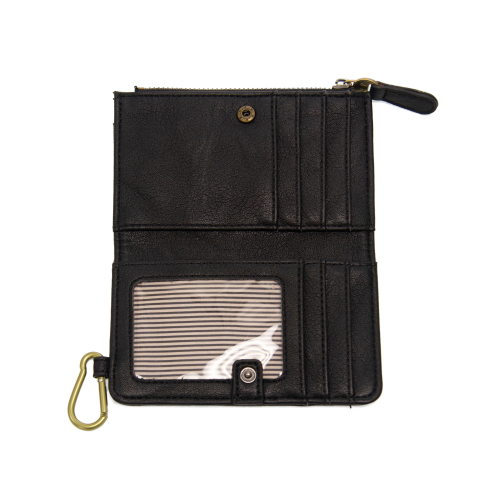 Bobbie Bifold Wallet w/Carabiner Black