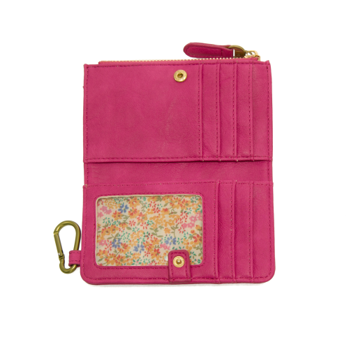 Bobbie Bifold Wallet w/Carabiner Cerise