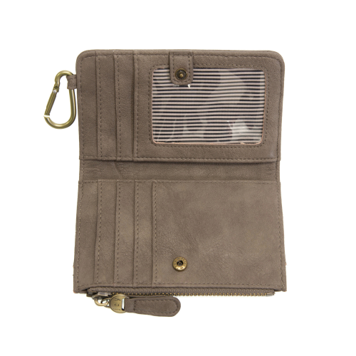 Bobbie Bifold Wallet w/Carabiner Dark Taupe