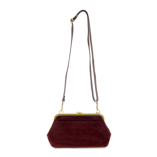 Velvet Vivie Frame Lock Convertible Crossbody/Wristlet Burgundy