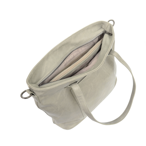 Terri Traveler Top Zip Handbag Grey