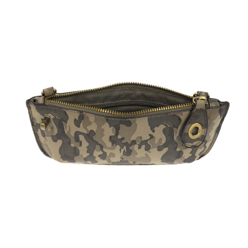 Grey Camo Crossbody or Wristlet Clutch