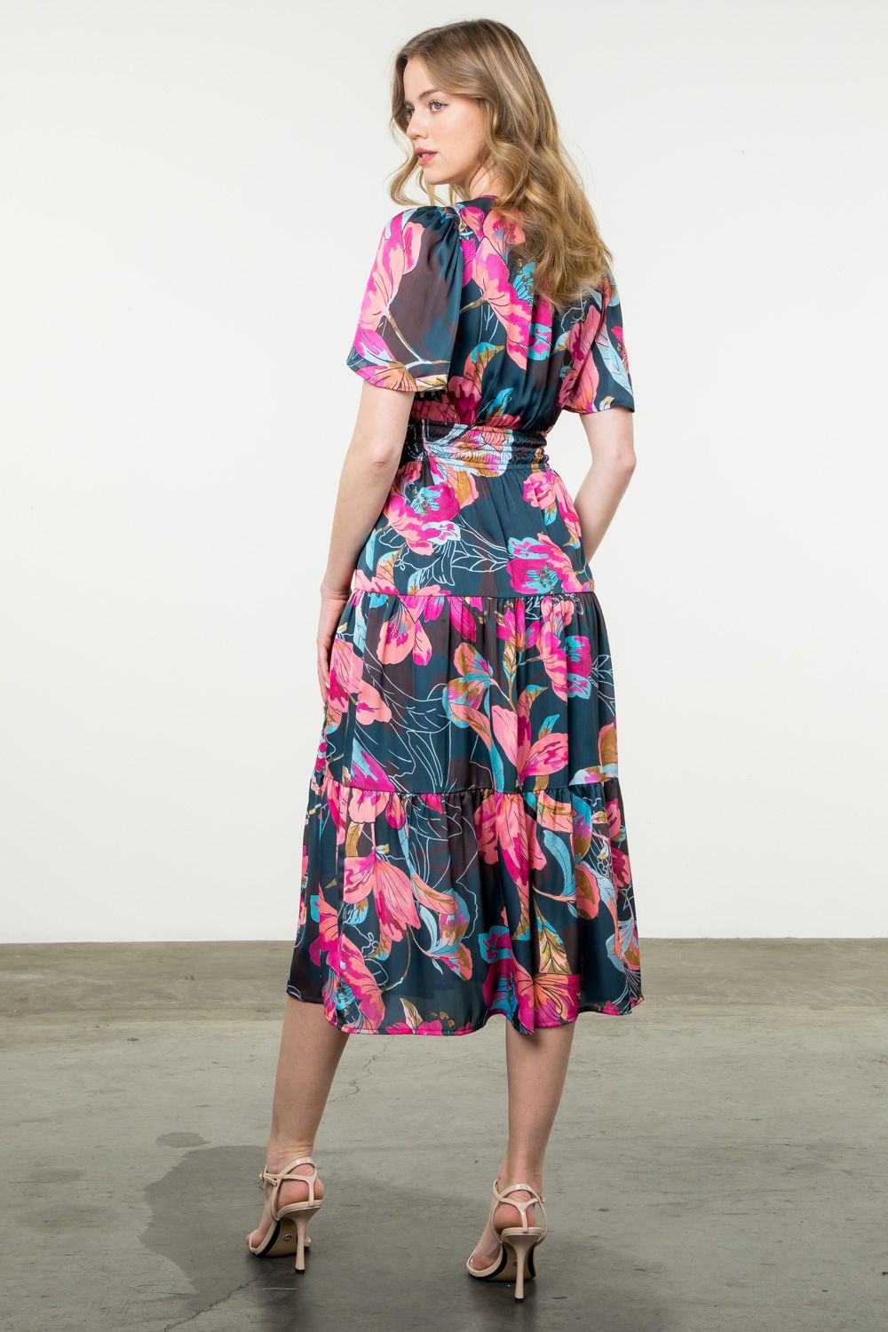 Short Sleeve Floral Maxi Dress