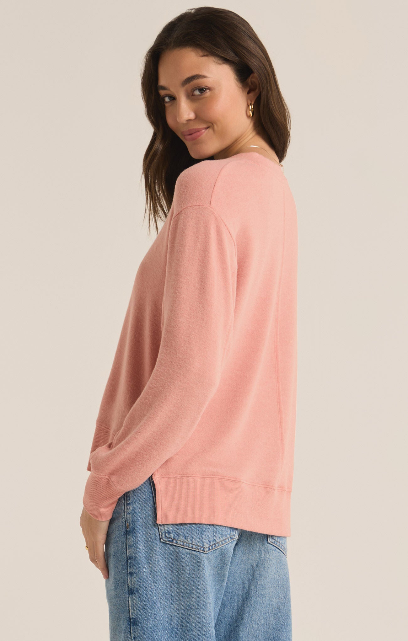 Wilder Cloud V-Neck Long Sleeve Top Rose Haze