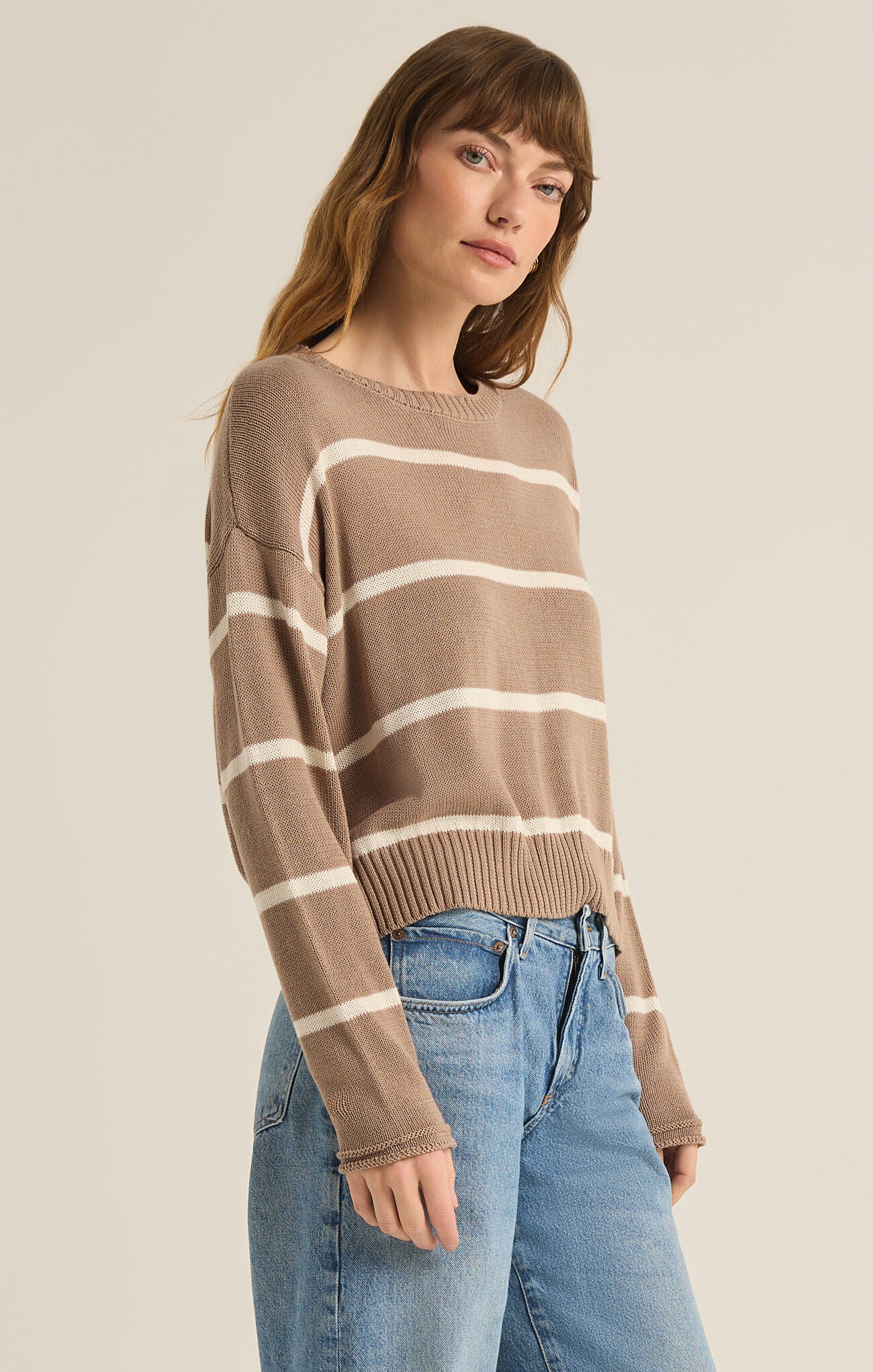 Sienna Stripe Sweater Latte