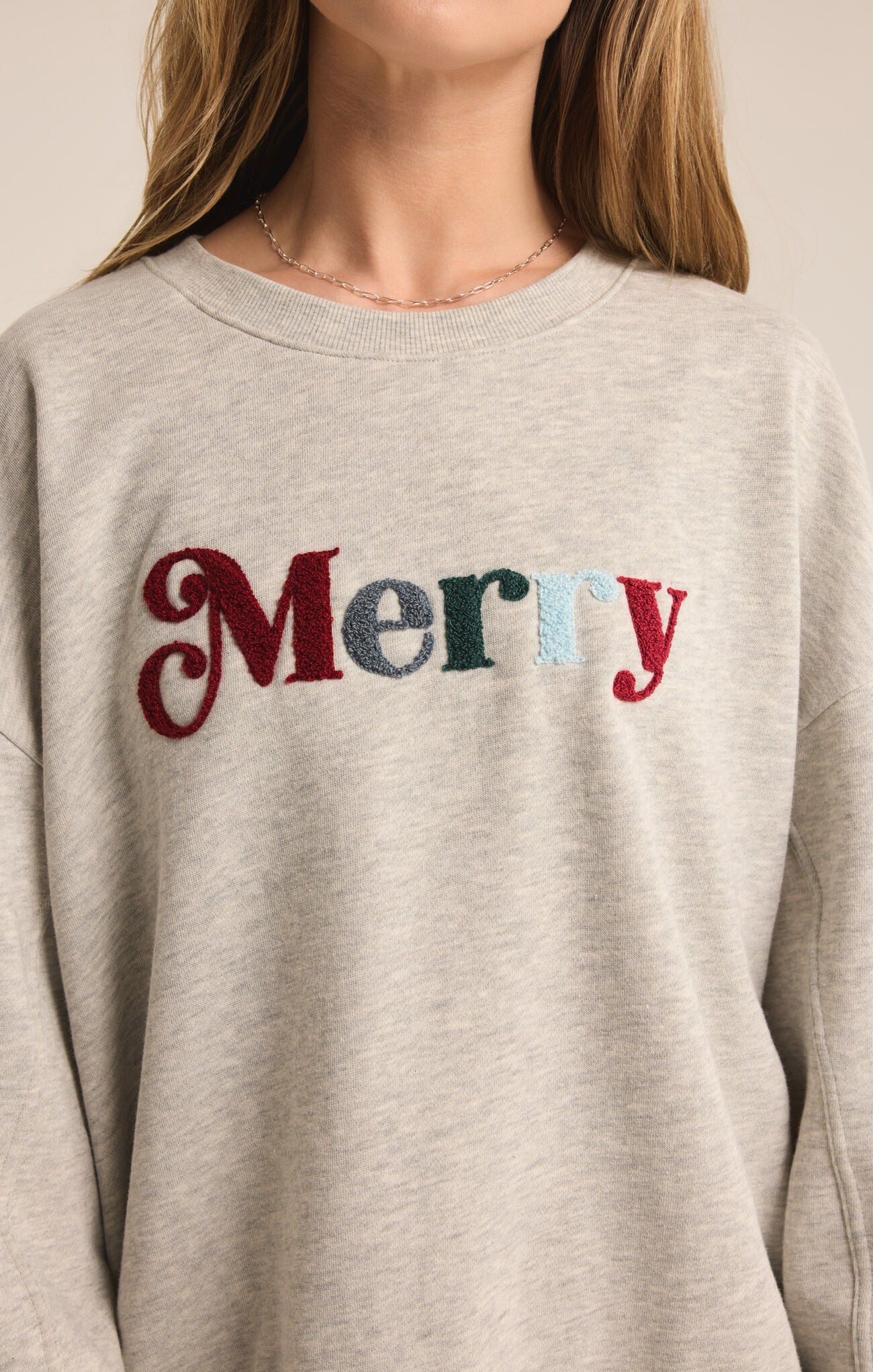 Merry Fleece Sweatshirt Heather Grey