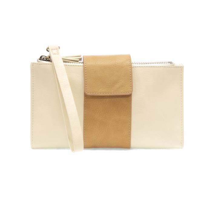 Camryn Color Block Wallet Crossbody White/Tan