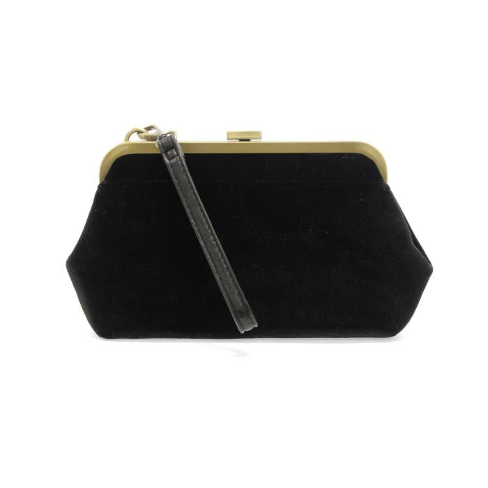 Velvet Vivie Frame Lock Convertible Crossbody/Wristlet Black