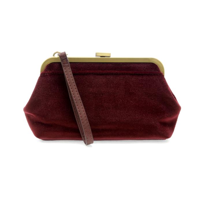 Velvet Vivie Frame Lock Convertible Crossbody/Wristlet Burgundy