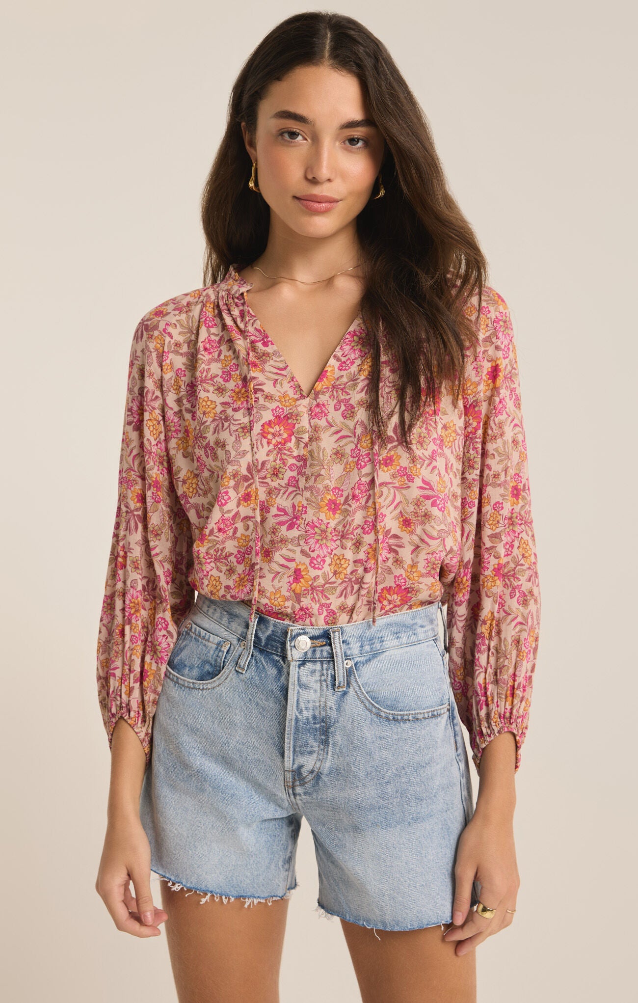 Carine Lima Floral Top Cactus Flowers