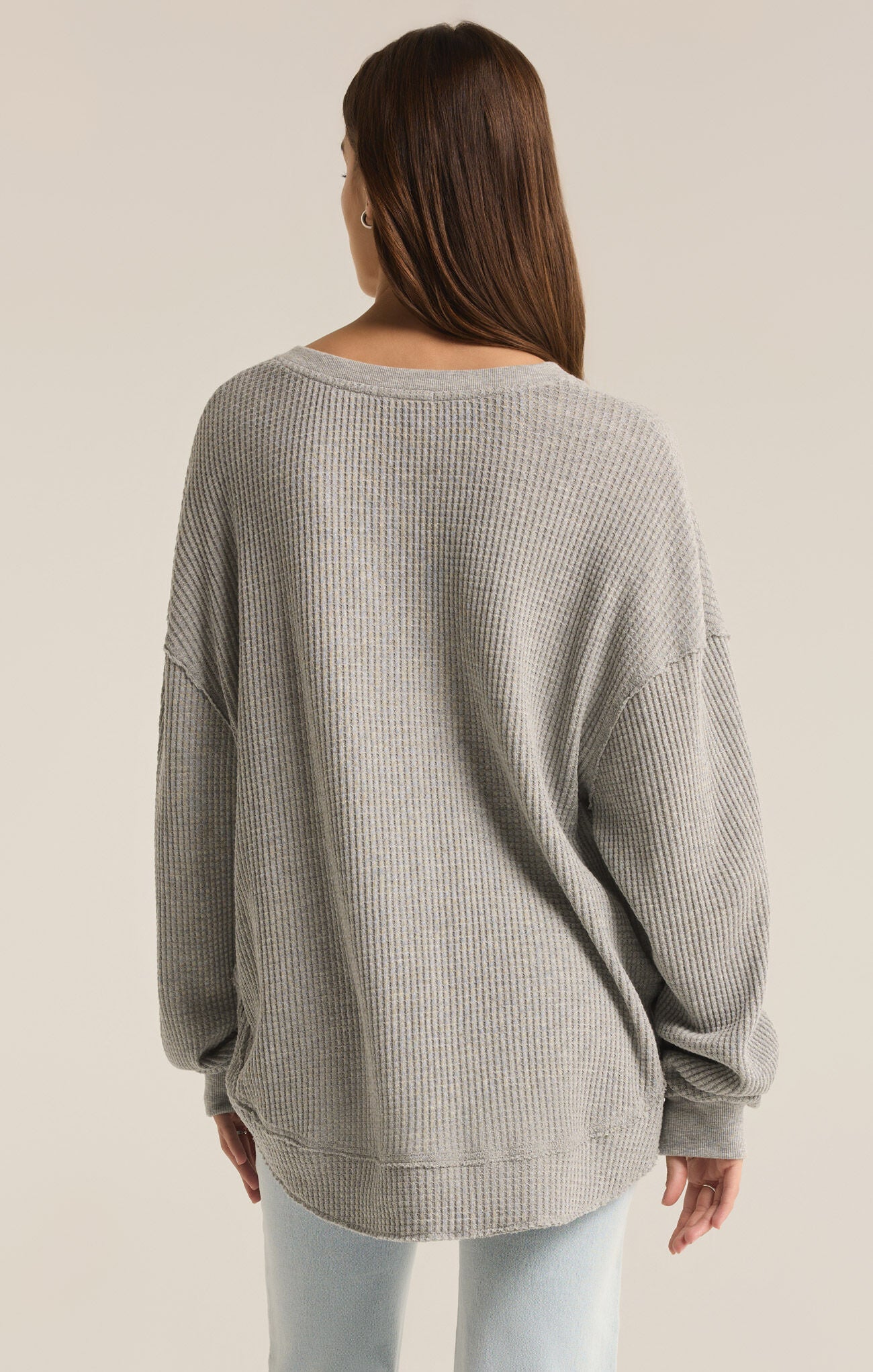 Jax Cozy Waffle Henley Classic Heather Grey