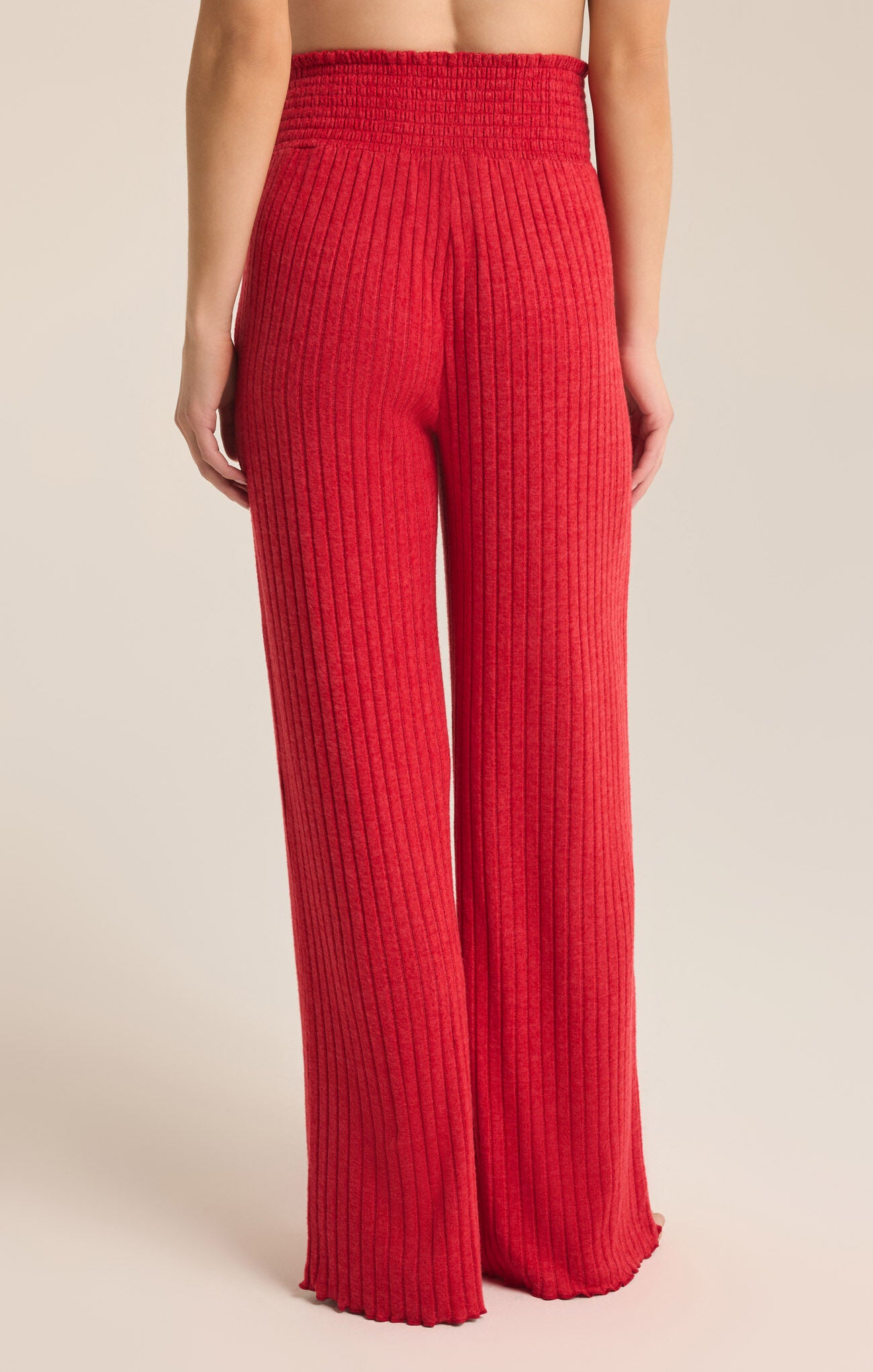 Dawn Smocked Rib Pant Haute Red