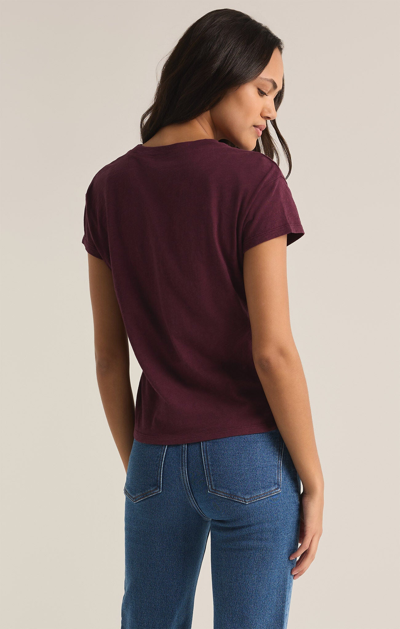 Modern Slub Tee Berry Wine