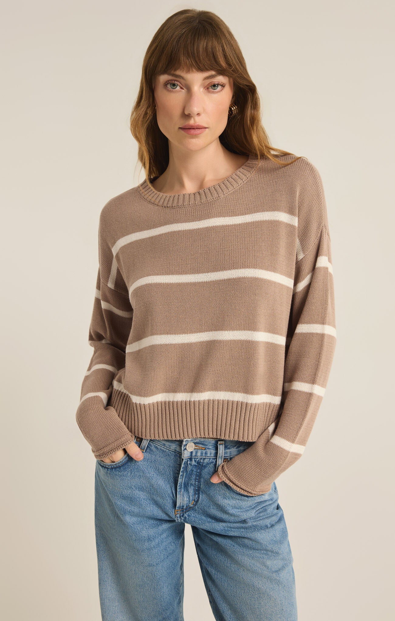 Sienna Stripe Sweater Latte