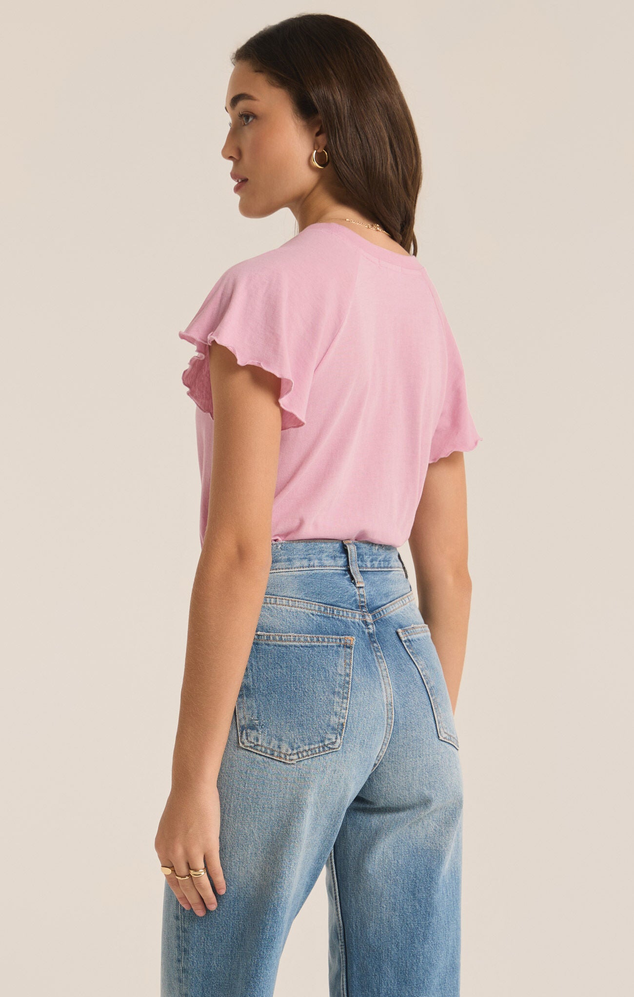 Abby Flutter Tee Sunset Mauve