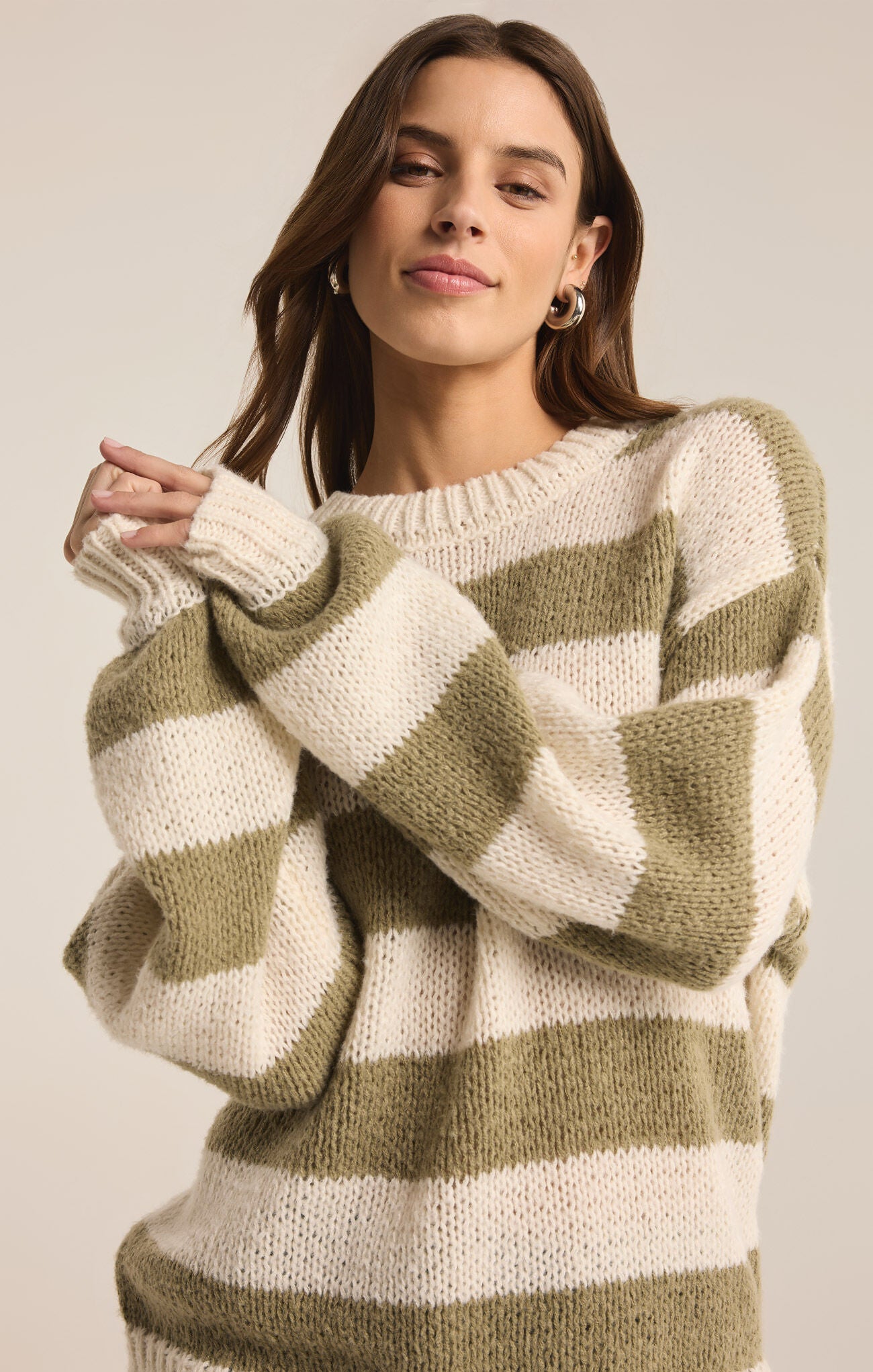 Anders Stripe Crew Neck Sweater Willow