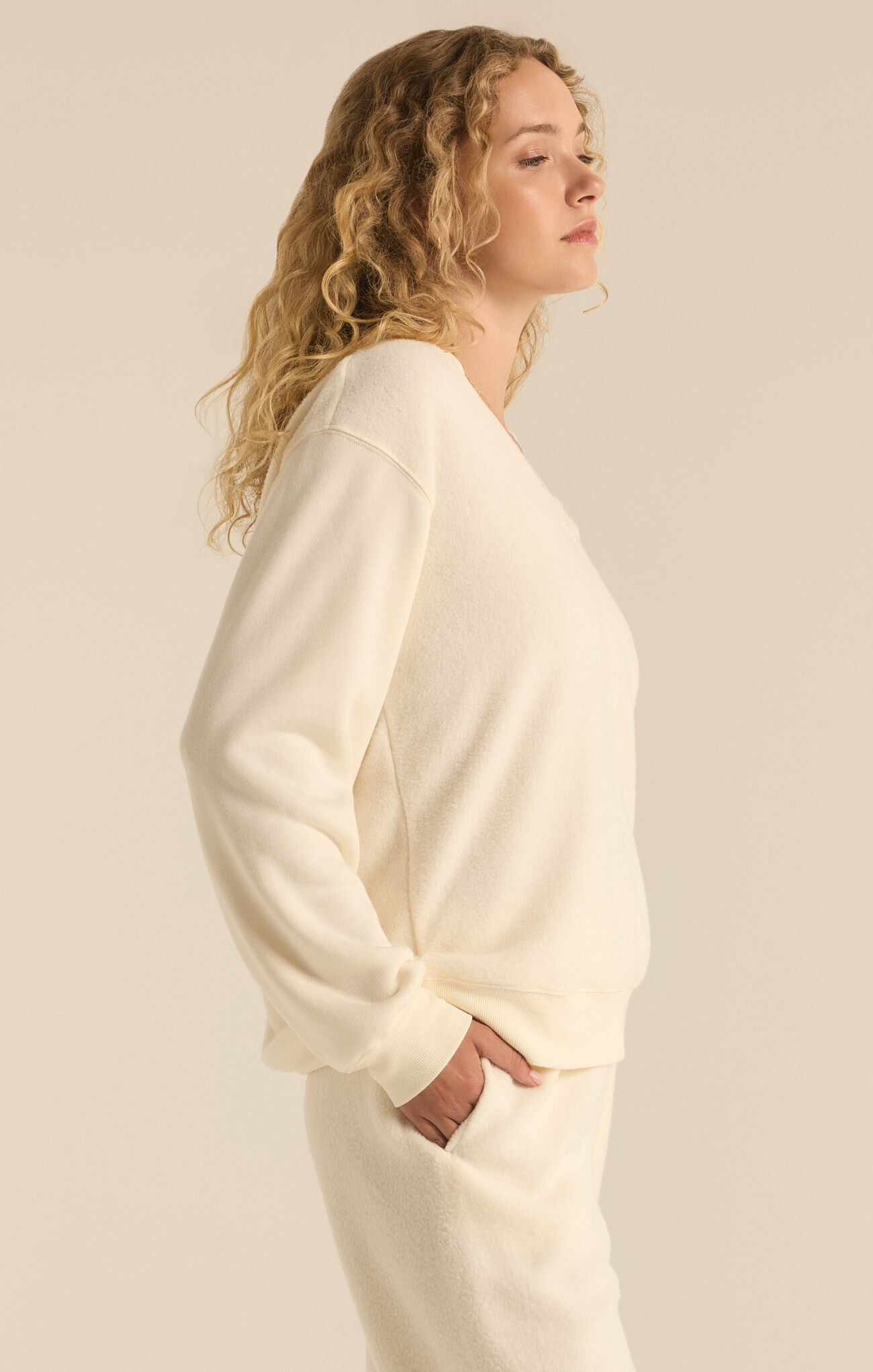 Off the Clock Cozy Sweatshirt Sea Salt