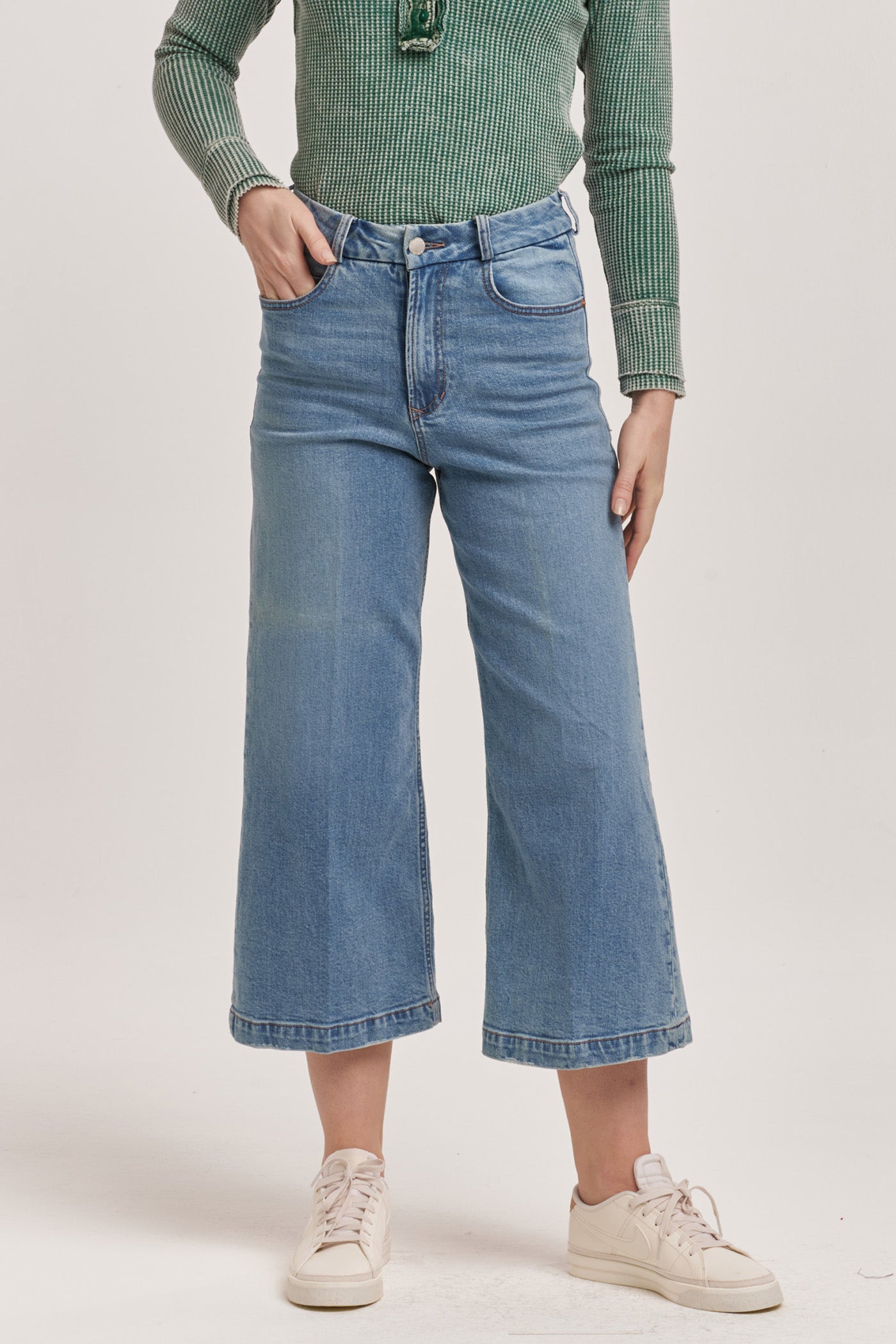 Audrey Super High Rise Cropped Wide Leg Jeans Haleyville