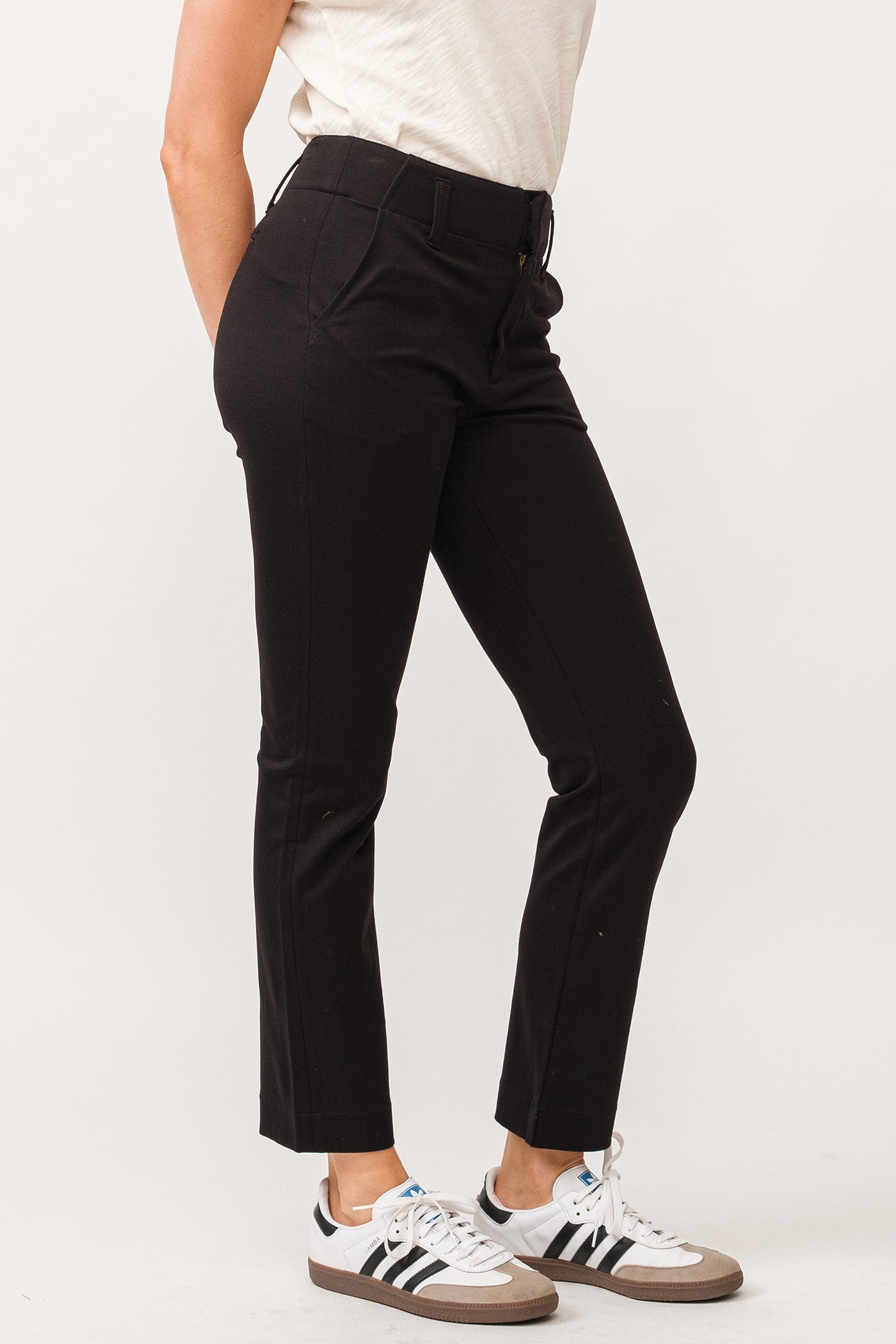 Frankie Super High Rise Clean Hem Cropped Pant Black