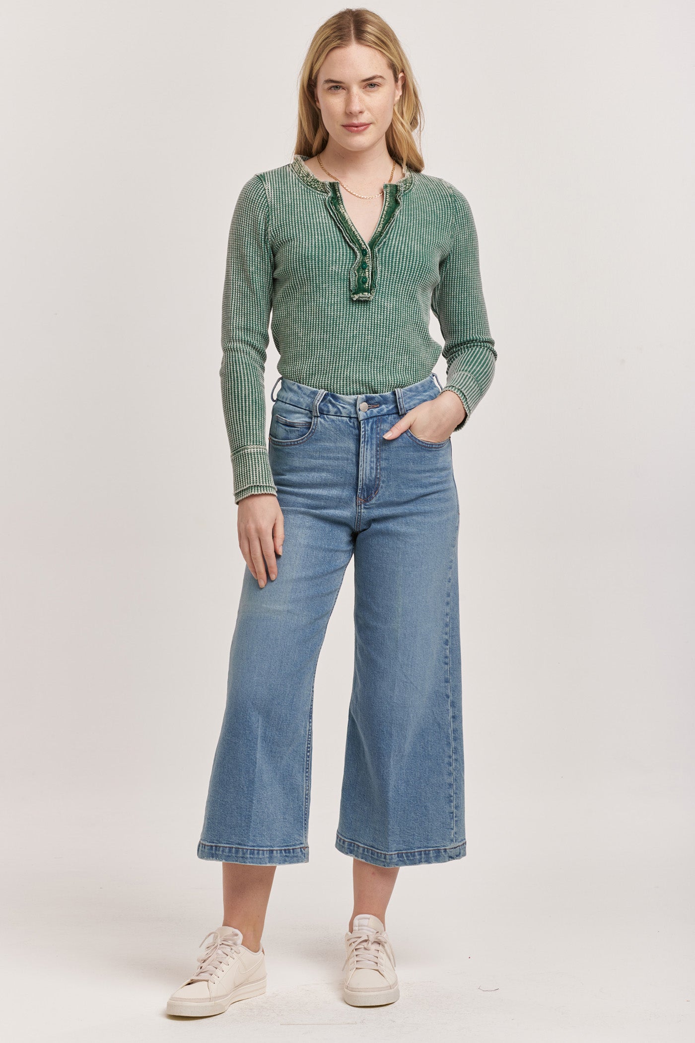 Audrey Super High Rise Cropped Wide Leg Jeans Haleyville