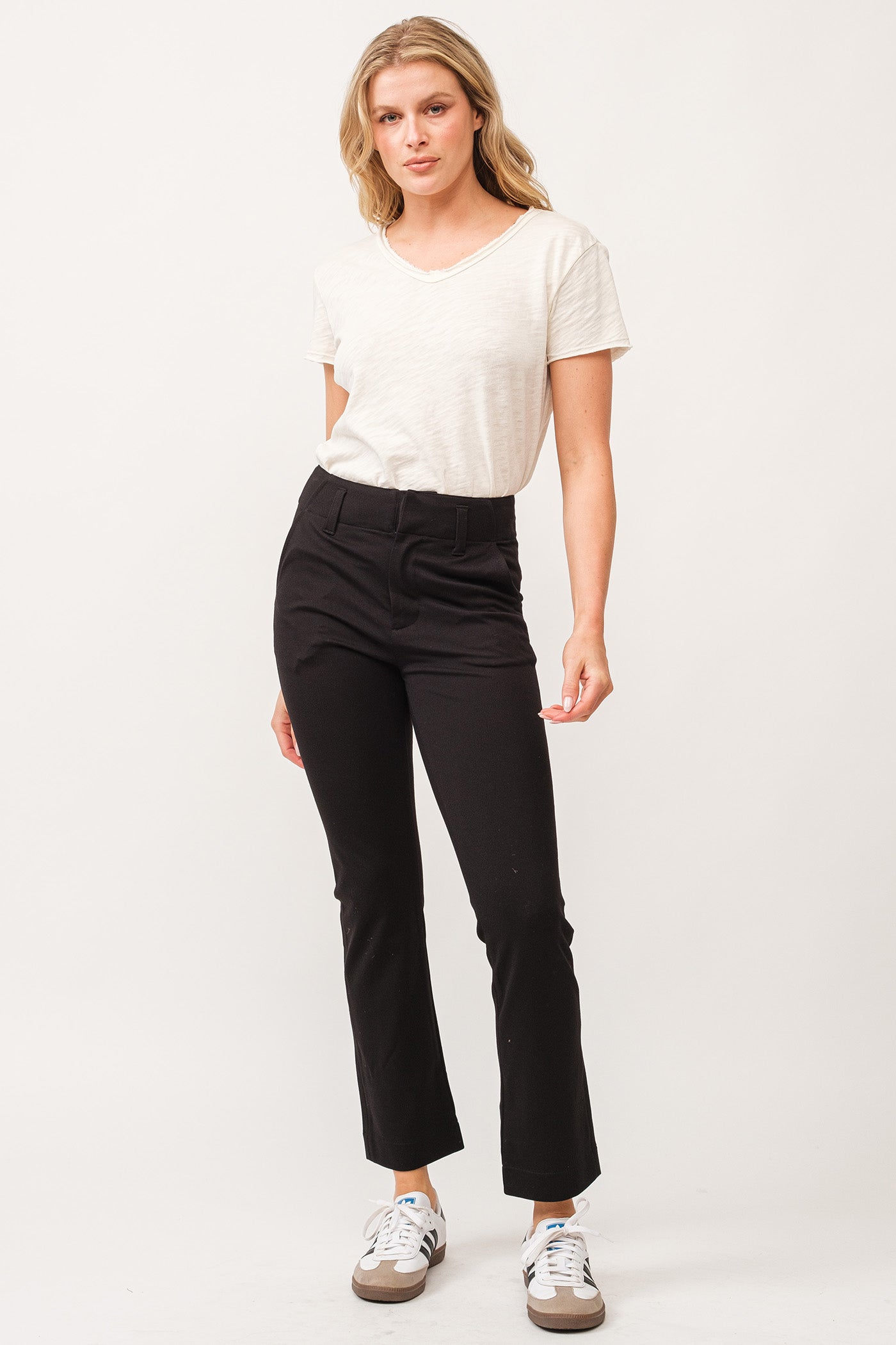 Frankie Super High Rise Clean Hem Cropped Pant Black