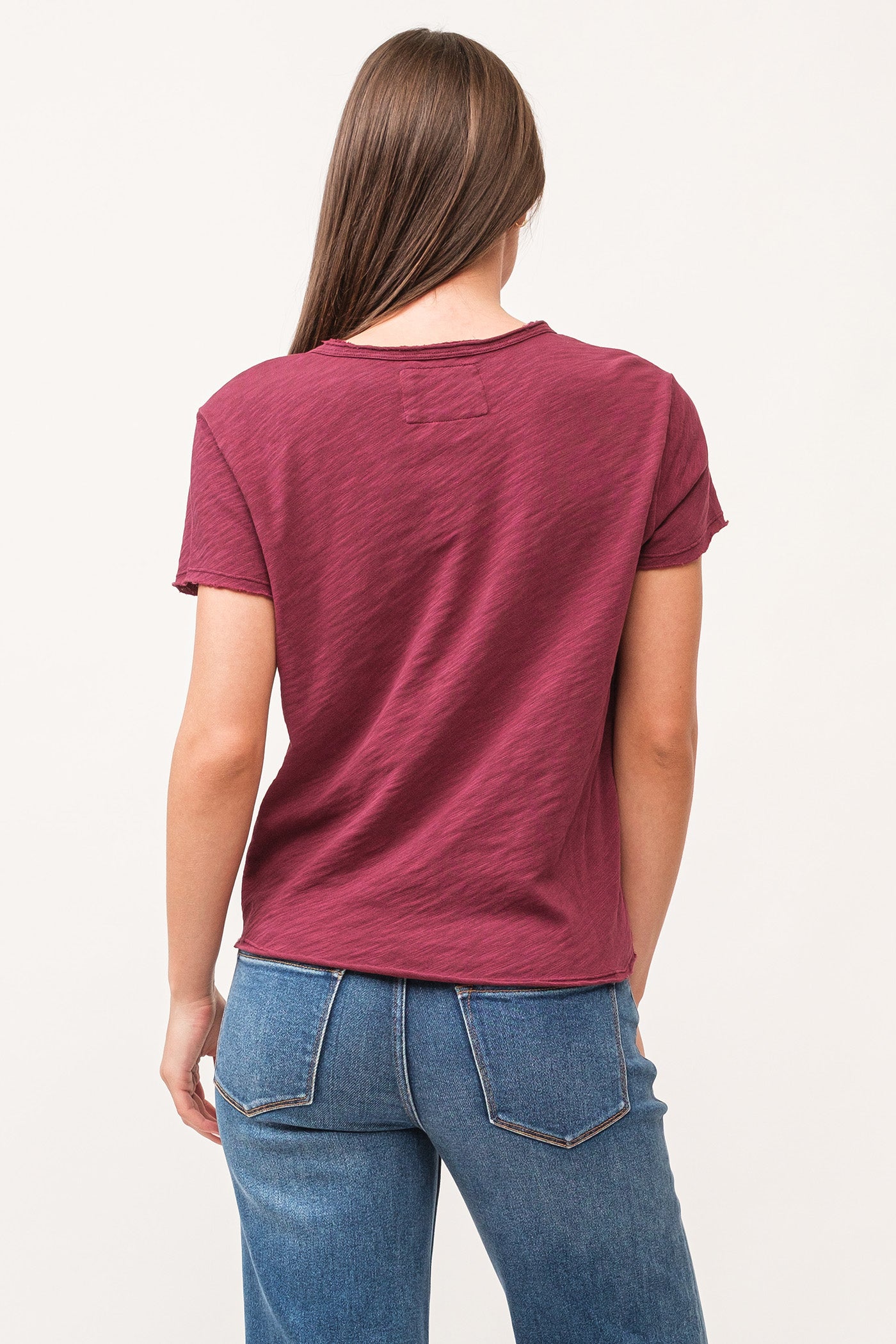 Vanya Short Sleeve Slub Tee Pomegranate