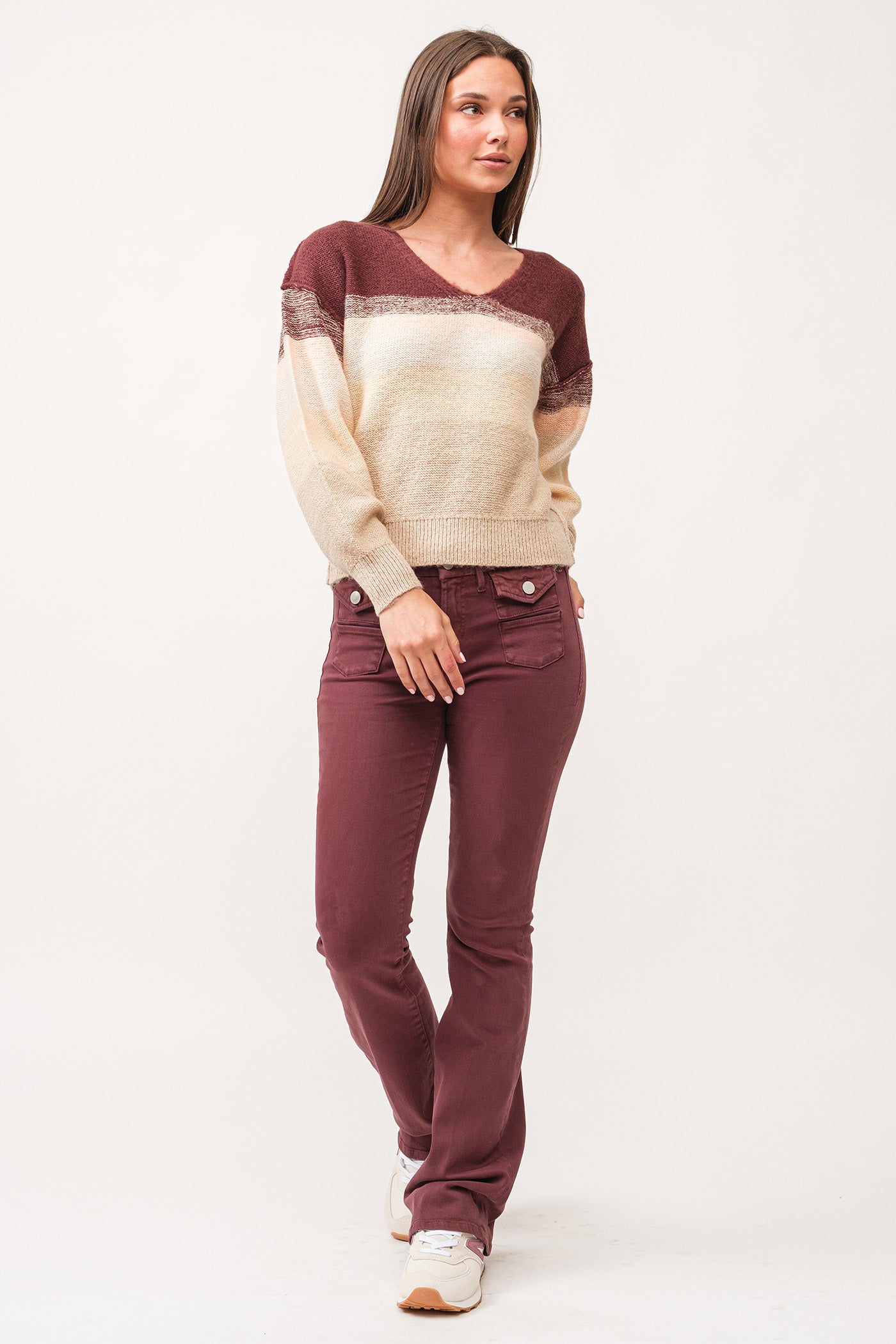 Lexi V-Neck Long Sleeve Sweater Holiday Mimosa