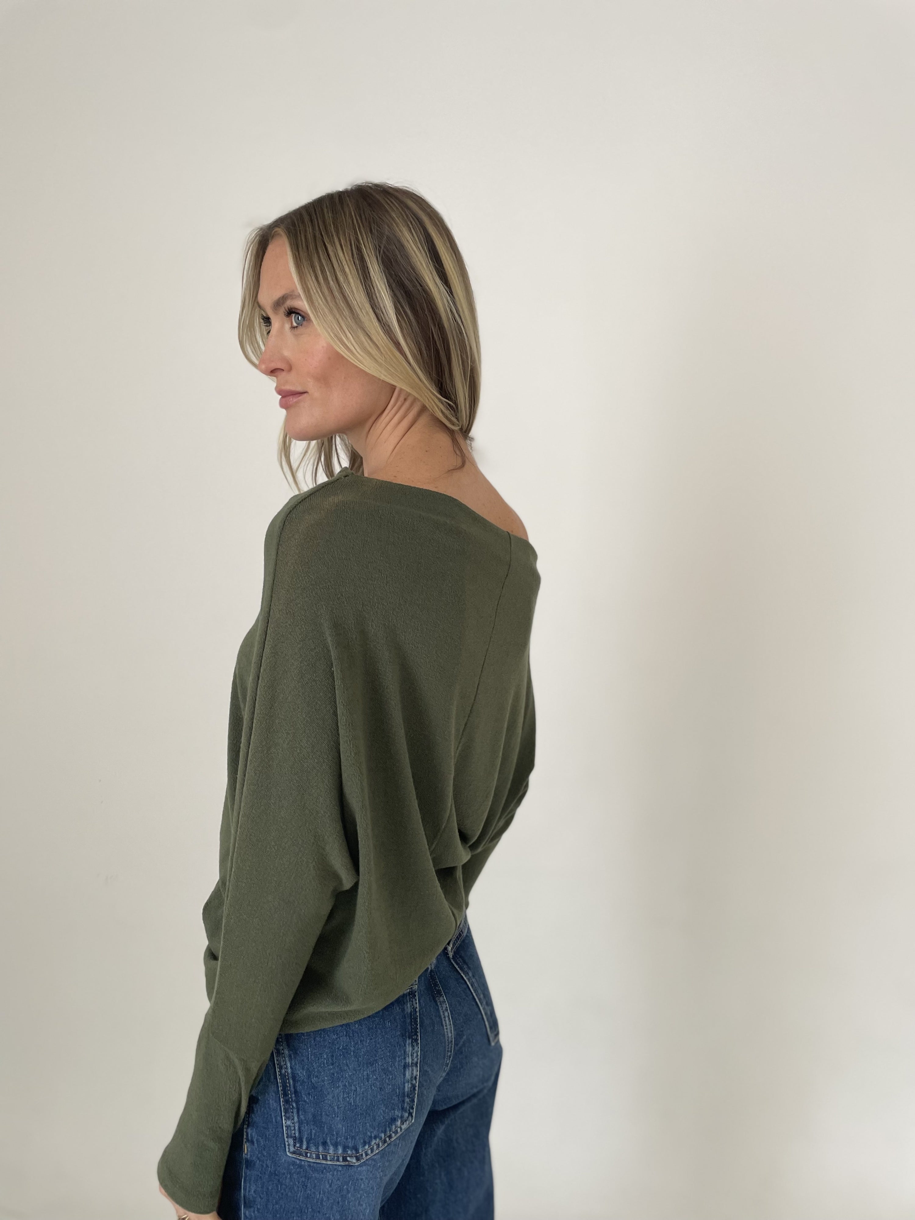 Anywhere Top Long Sleeve Cedar Green