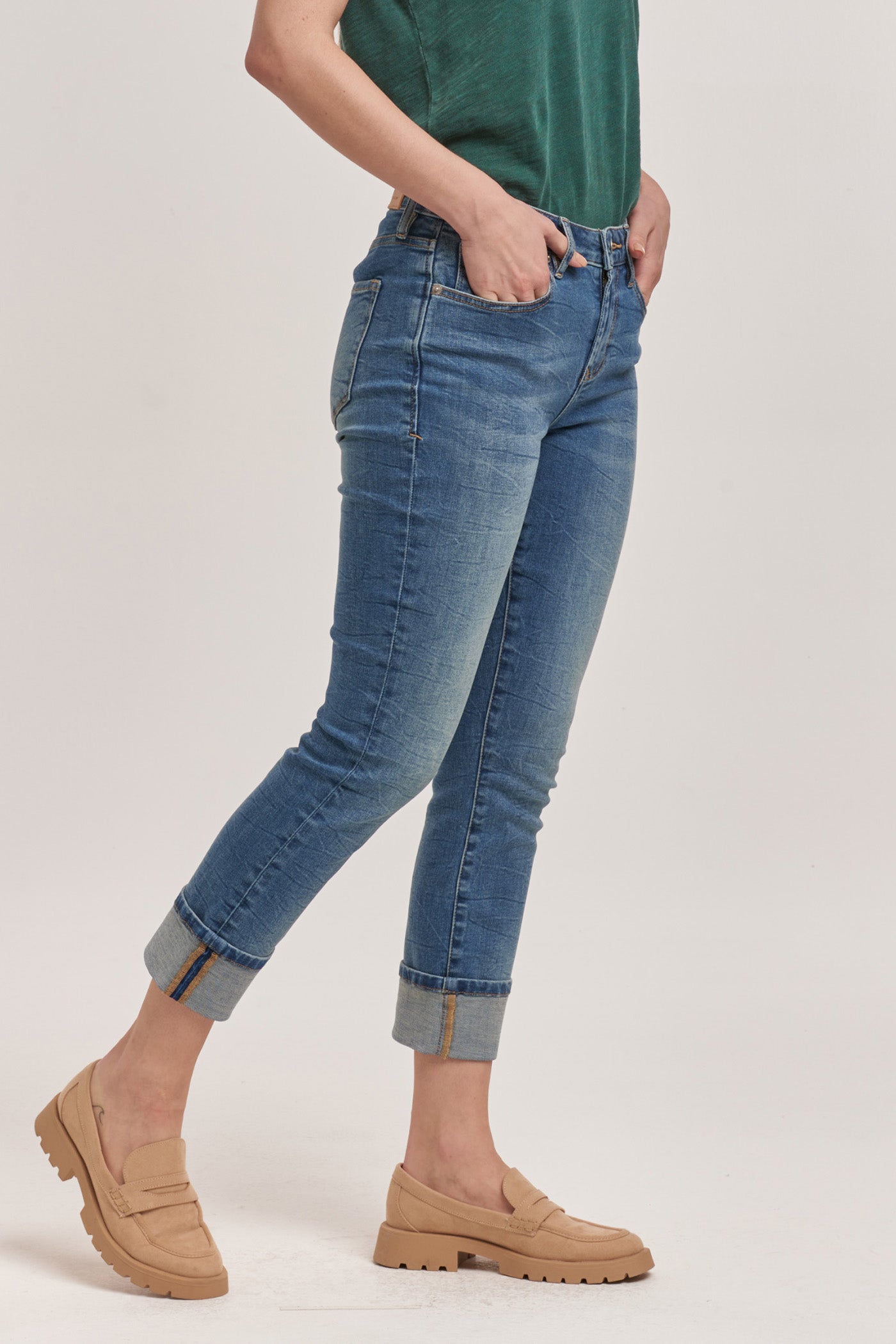 Blaire Cuffed Slim Straight Jeans Radiohead