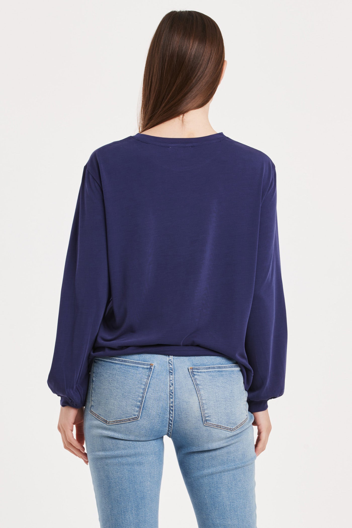 Matilda Basic Long Sleeve Top Electric Indigo