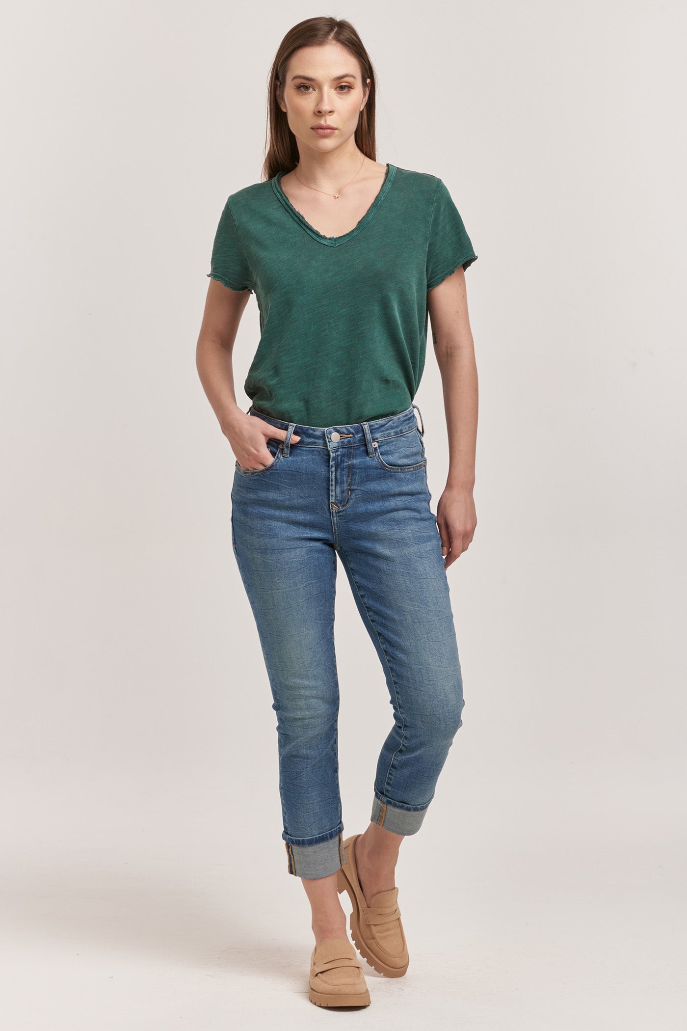 Blaire Cuffed Slim Straight Jeans Radiohead