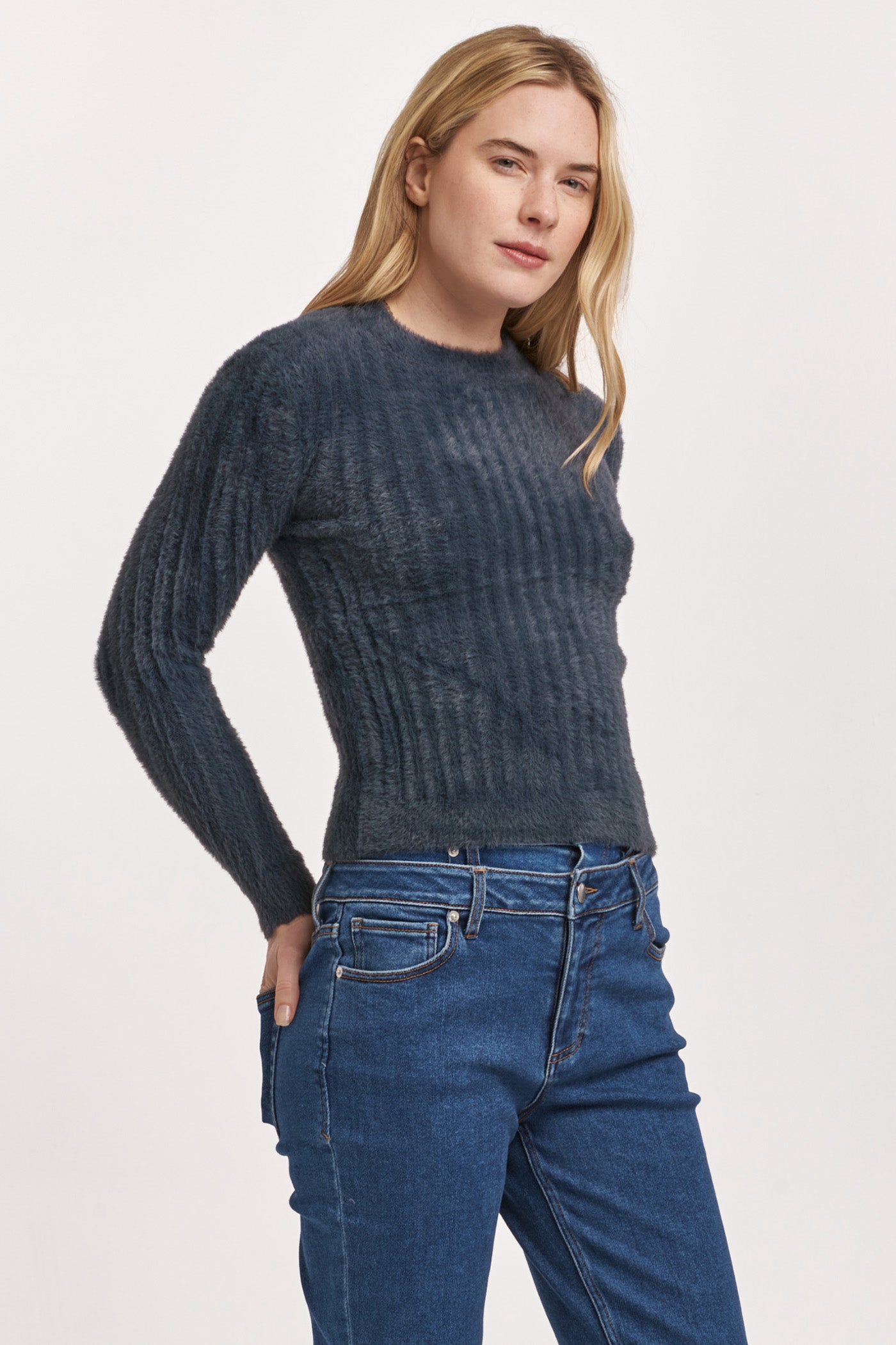 Carrey Mid Neck Long Sleeve Sweater