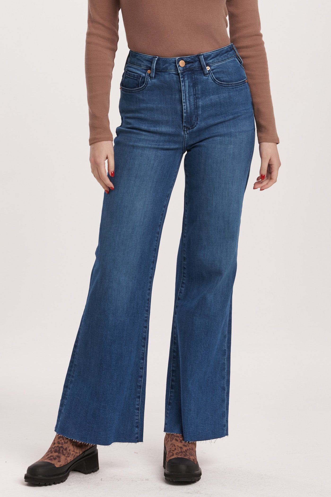 Fiona High Rise Wide Leg Jeans Violet Blue