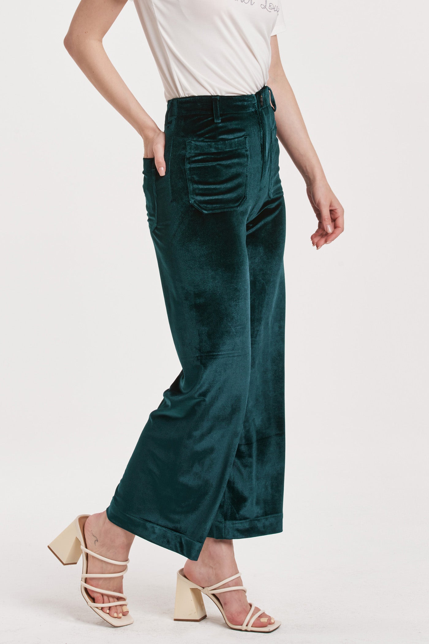 Velvet High Rise Wide Leg Pants Clover