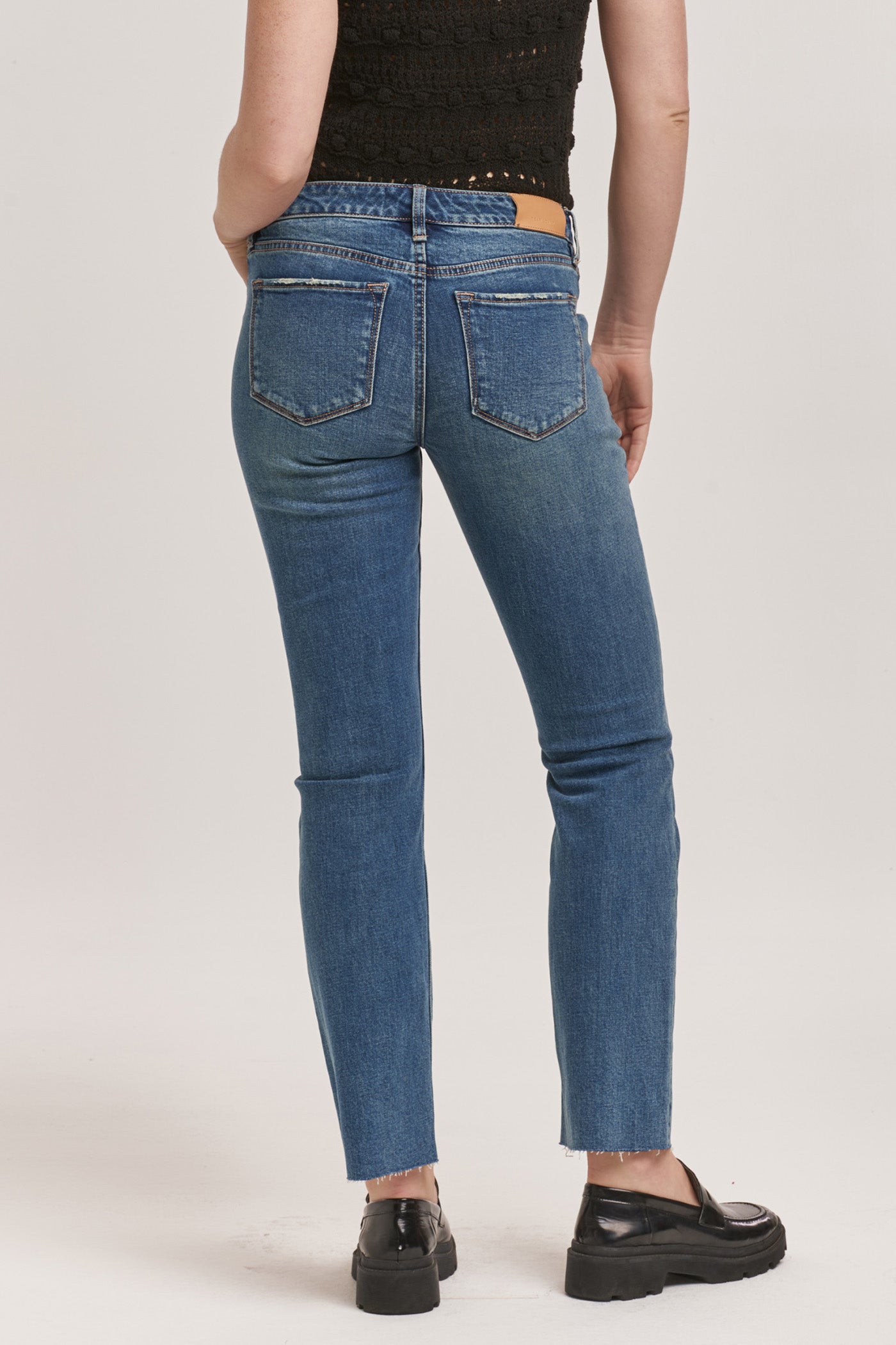 Playback Mid Rise Raw Hem Jeans Phantom