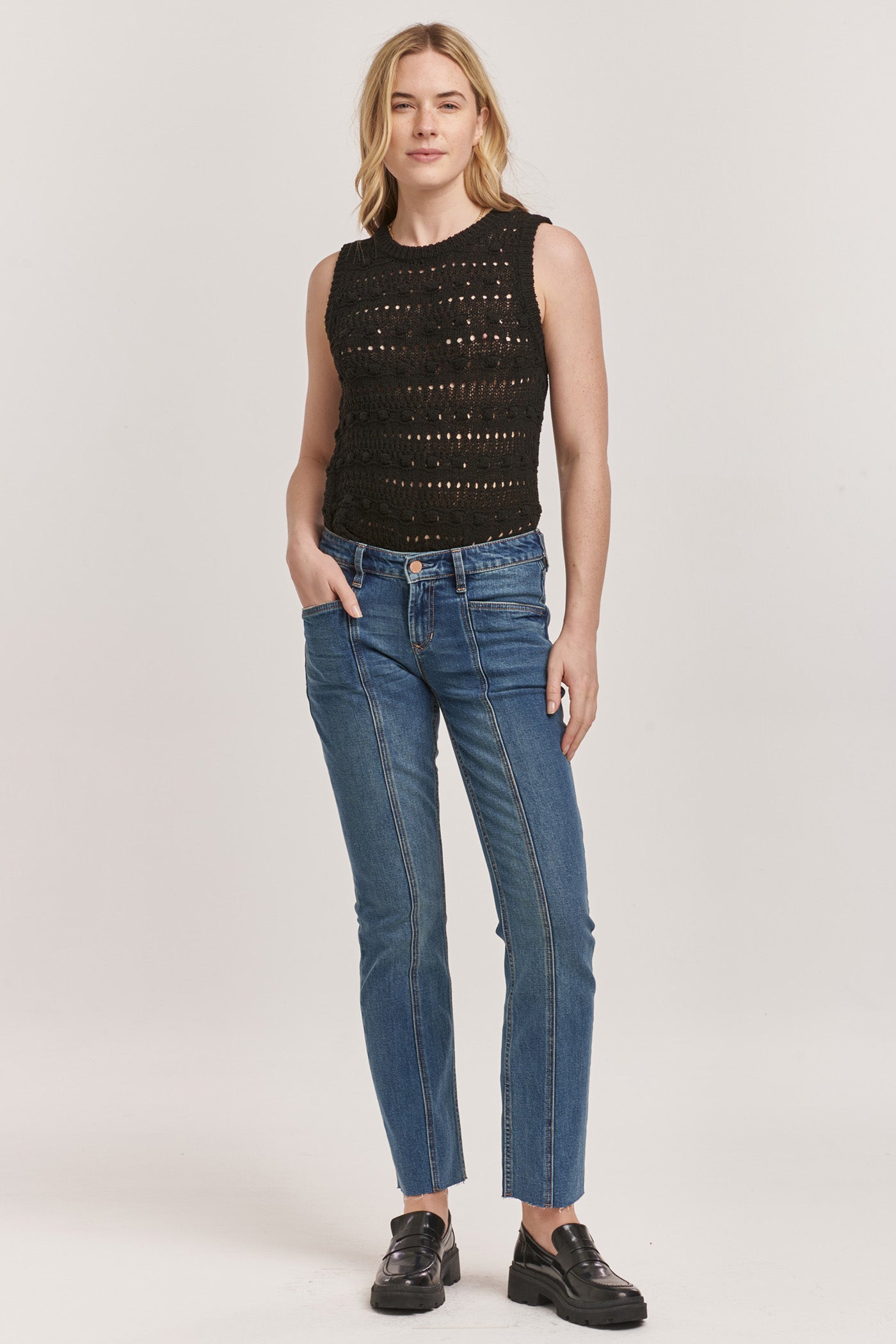 Playback Mid Rise Raw Hem Jeans Phantom