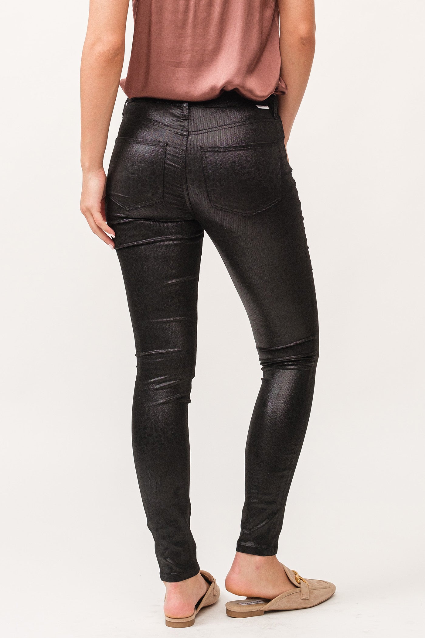 Gisele Mid Rise Clean Hem Ankle Skinny Pants Obsidian