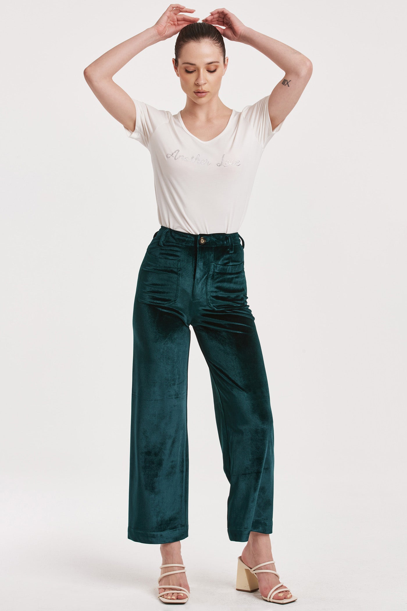 Velvet High Rise Wide Leg Pants Clover