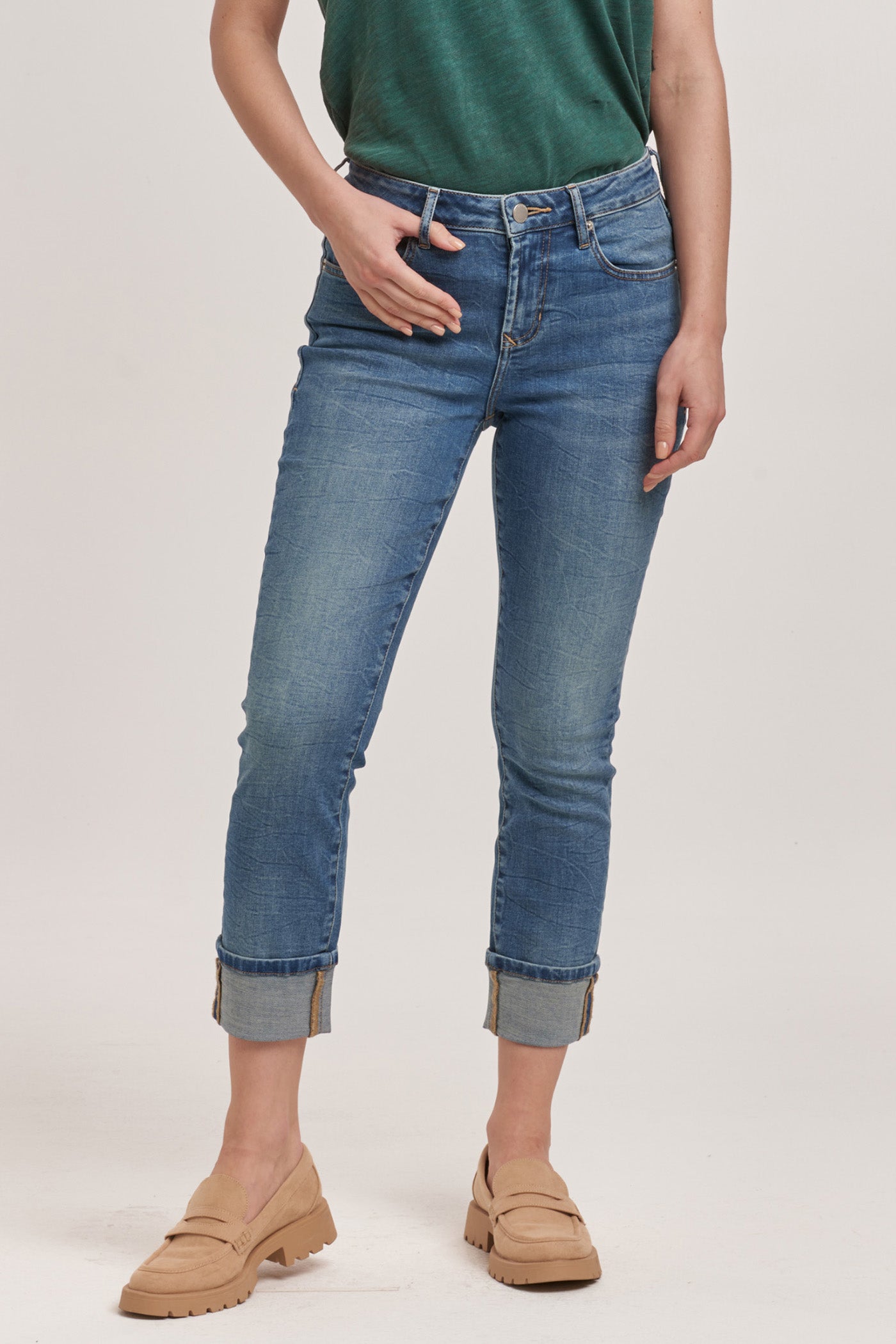 Blaire Cuffed Slim Straight Jeans Radiohead