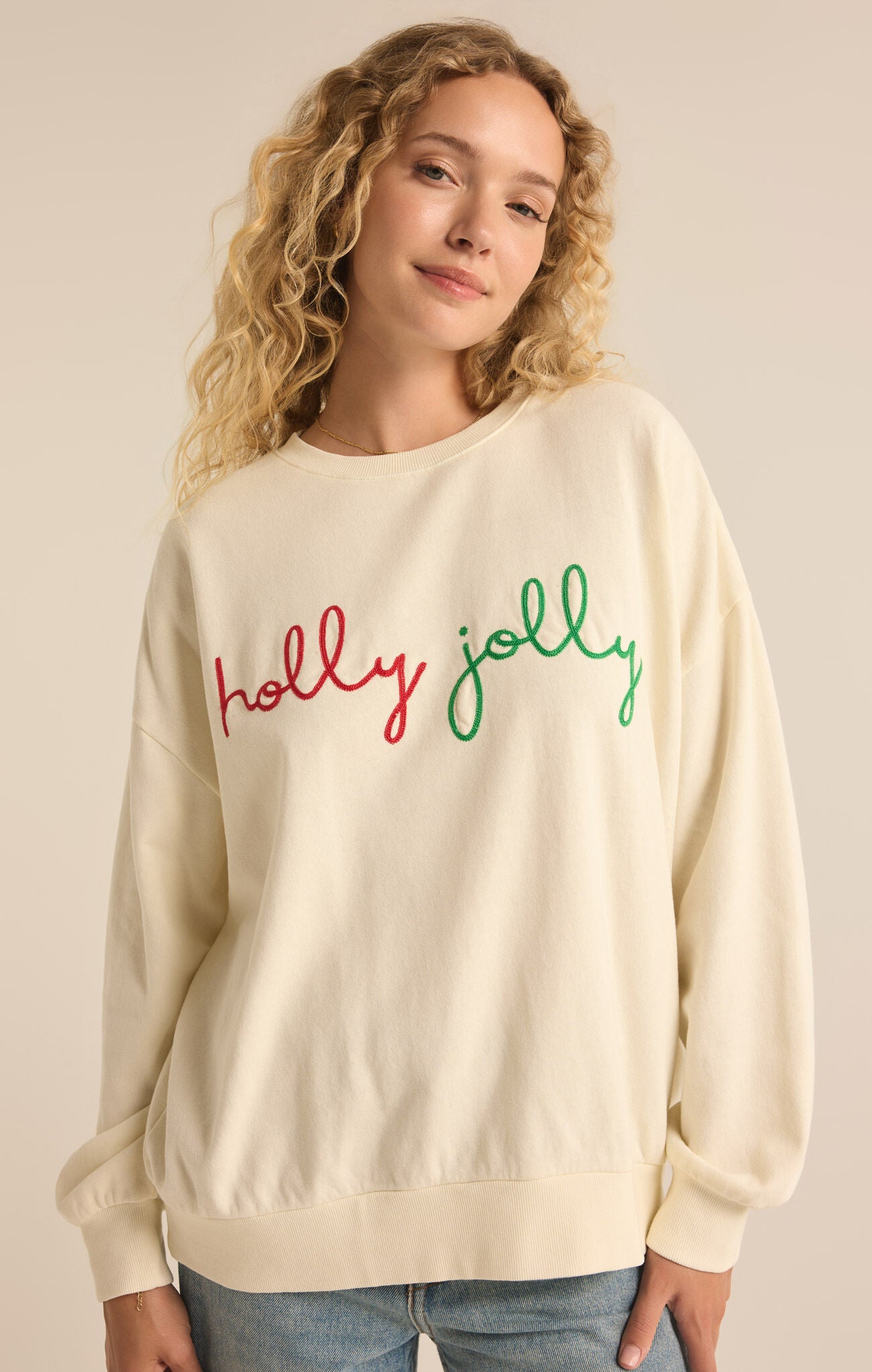 Holly Sunday Sweatshirt Sea Salt