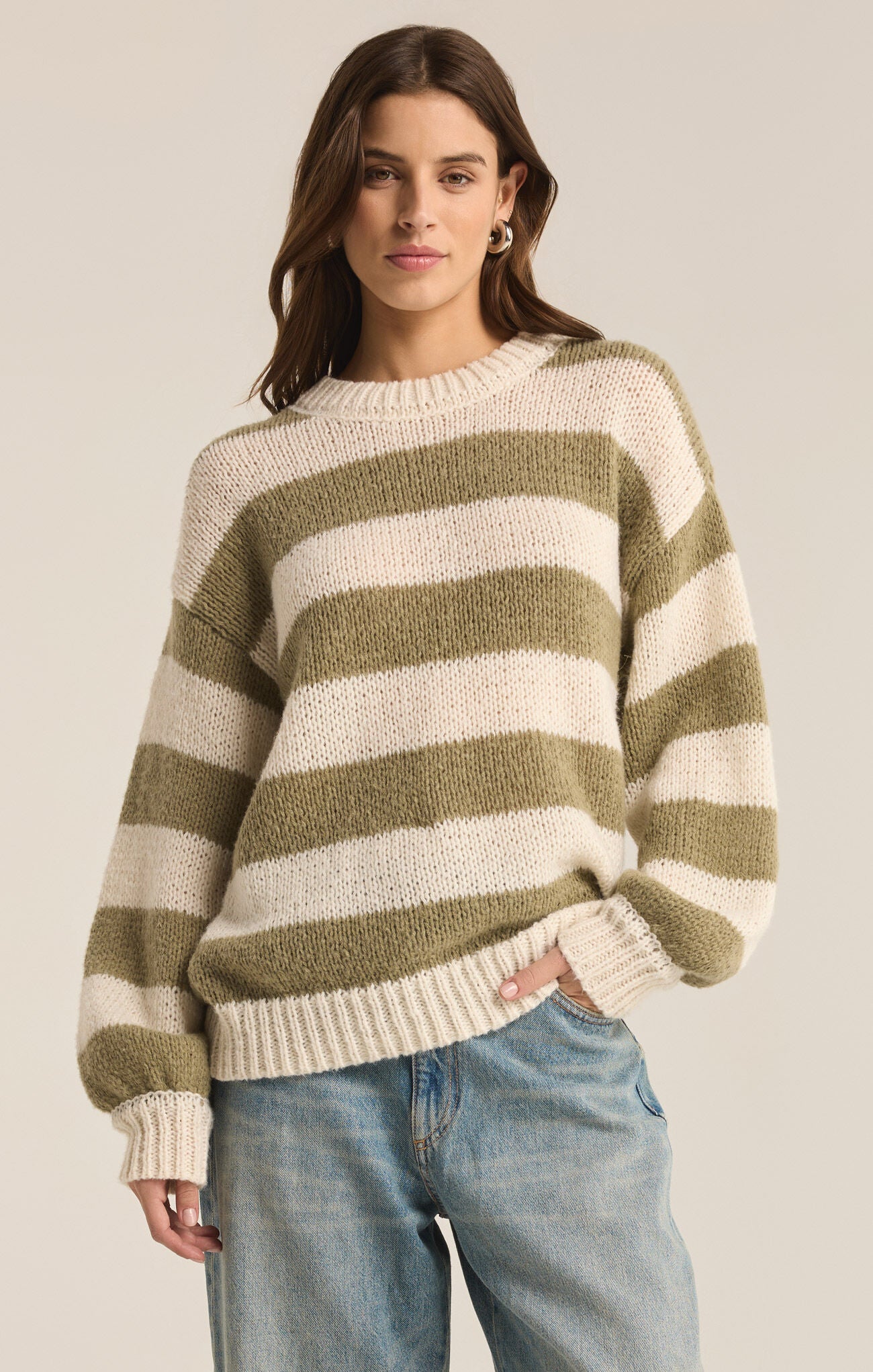 Anders Stripe Crew Neck Sweater Willow