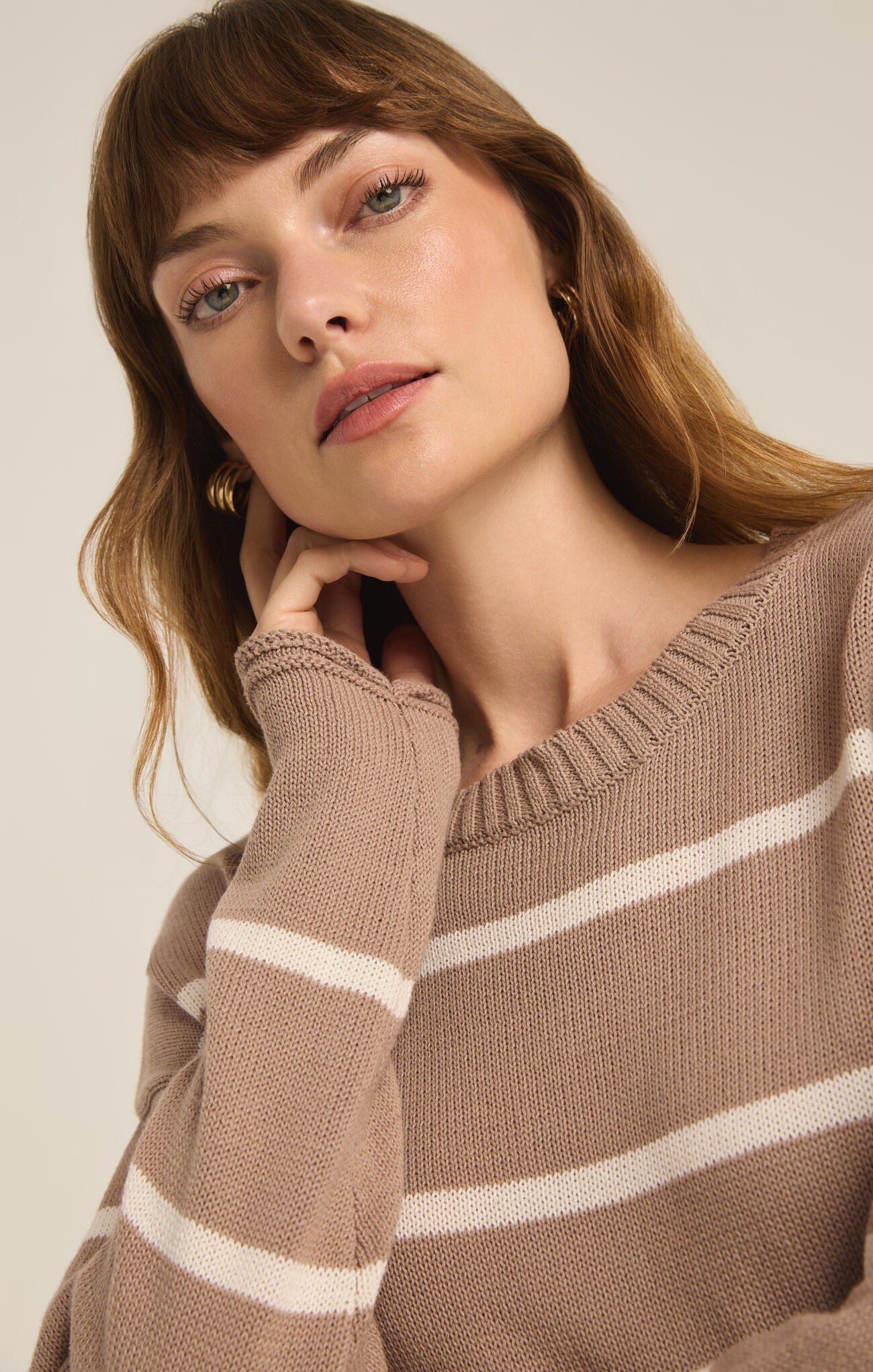 Sienna Stripe Sweater Latte