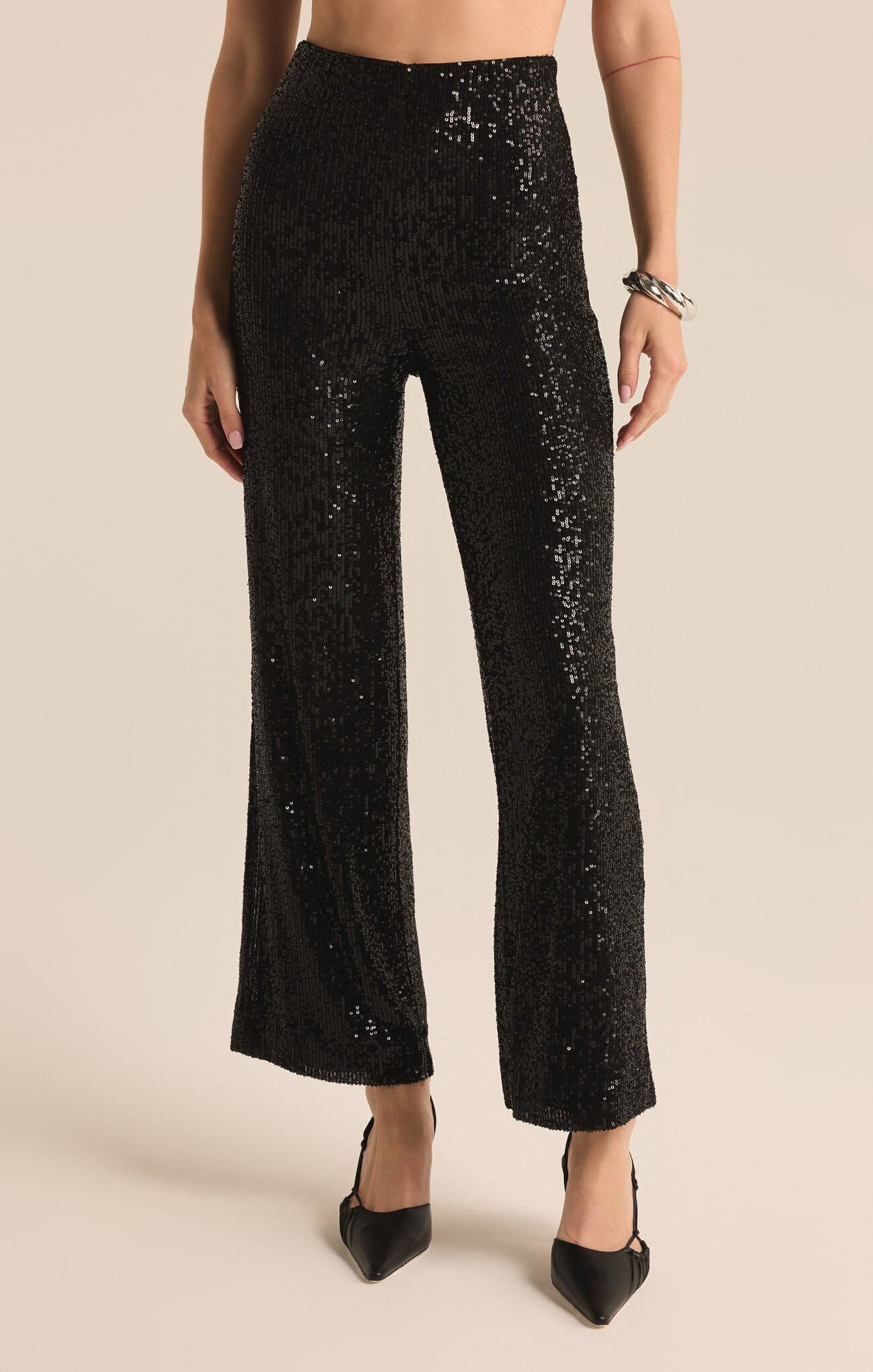 Sklyar Sequin Cropped Pants Black