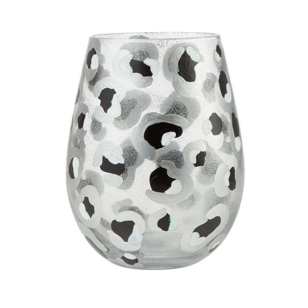 Final Sale Lolita Stemless Wine Glass Snow Leopard